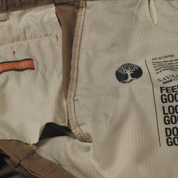 Men's Savane Dress/Casual Pants. Size 38 x 30 NWOT. Beige - Picture 6 of 7